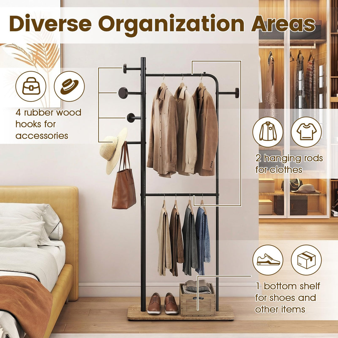 Giantex Double Rods Clothes Hanging Rack for Entryway