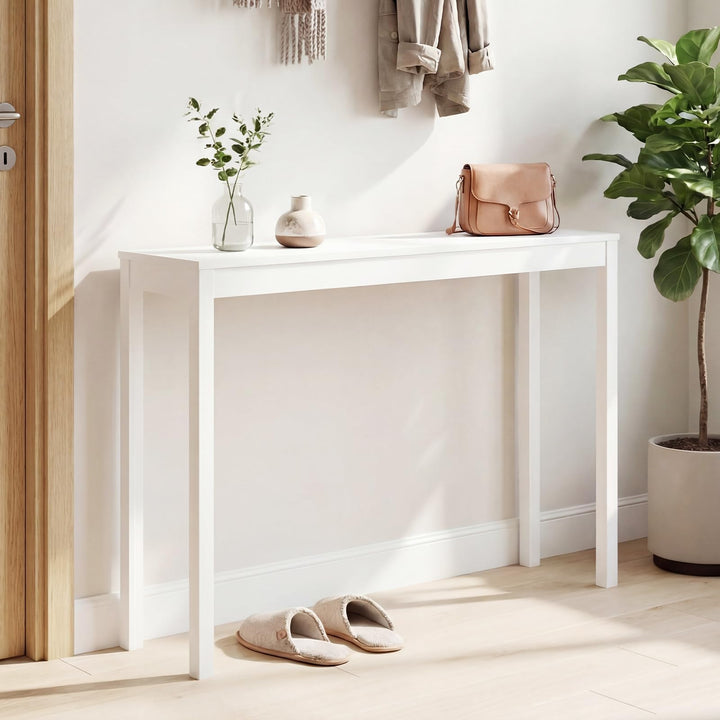 Giantex Wood Console Table | 48" Narrow Entryway Table with Solid Wood Legs &amp; Thickened Top