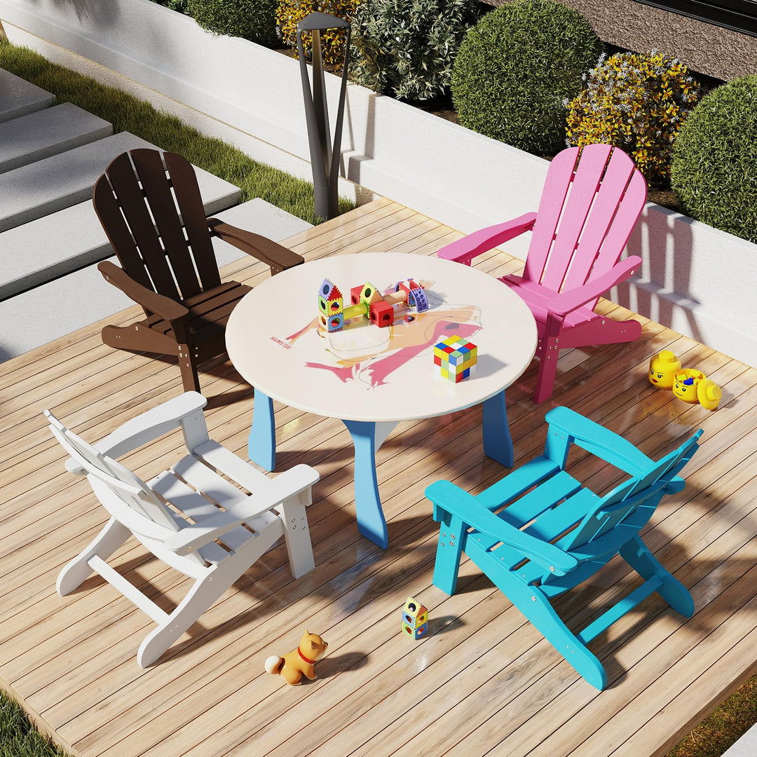 Giantex HDPE Kids Adirondack Chair - All-Weather Lawn Toddler Chair with Ergonomic Design