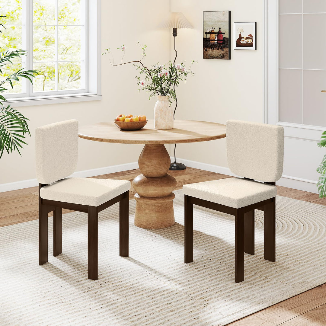 Giantex Soft Sherpa Upholstered Kitchen Dining Room Chairs（2/4）