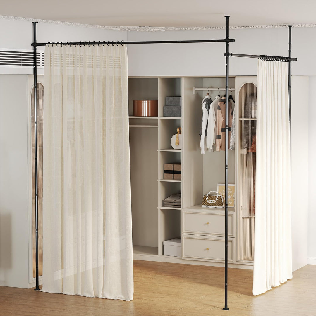 Giantex Room Divider Curtain Rod | No Drill Floor to Ceiling Tension Rod