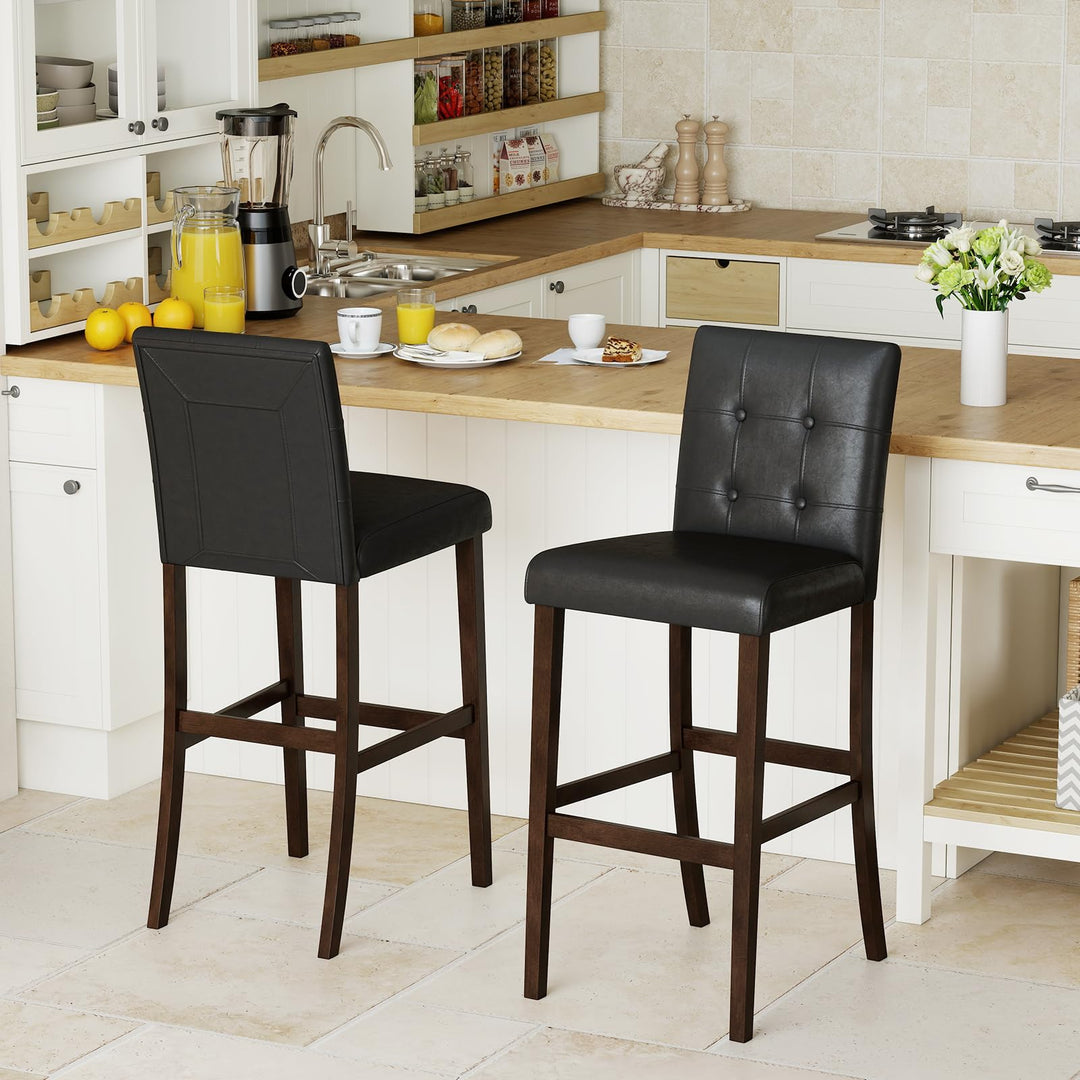 Giantex Bar Stools Set of 2/4 with Button Tufted Back