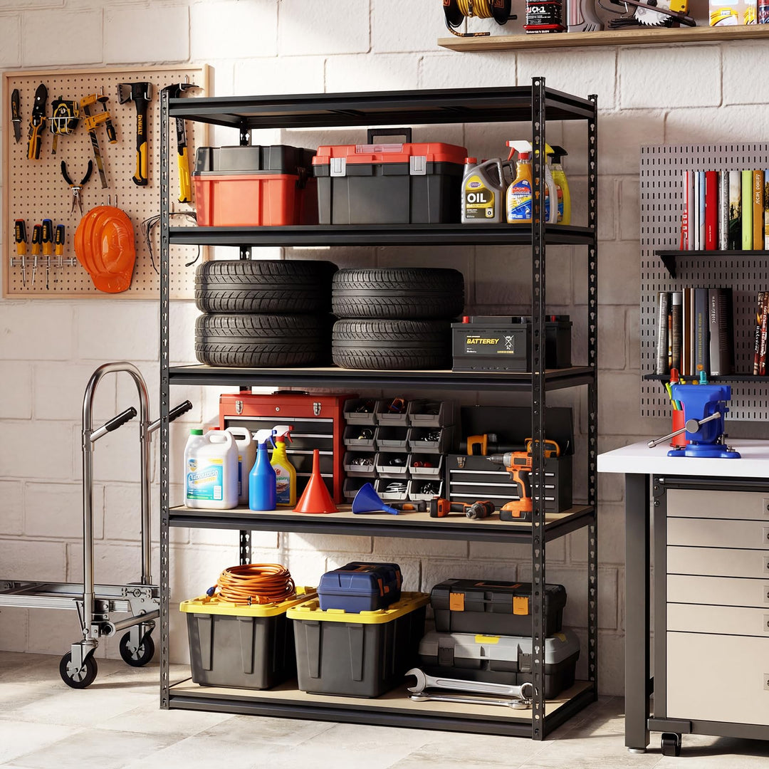 Giantex 5-Tier Metal Storage Shelves Heavy Duty Garage Shelving Units(1/2/3/4,48" W x 24" D x 72" H)