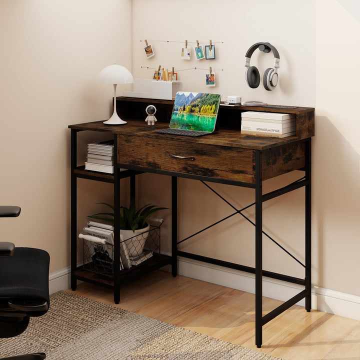 Giantex Computer Desk with Monitor Shelf