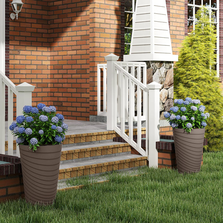 Giantex 18" Tall Flower Pot Set of 2 Modern Decorative Planter Pots
