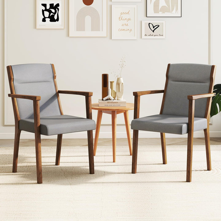Giantex Mid Century Modern Dining Chairs Set of 2/4 Upholstered Accent Chair with High Back