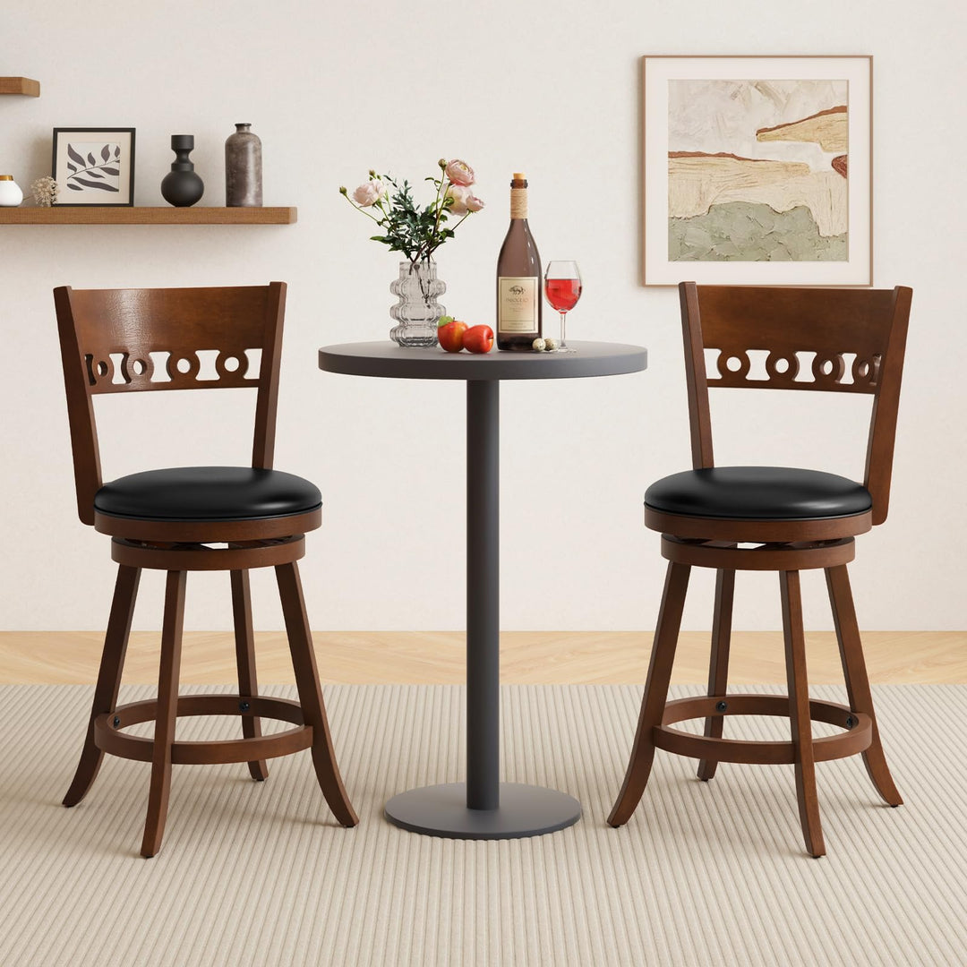 Giantex Swivel Bar Stools, Counter Height Bar Chairs with Back