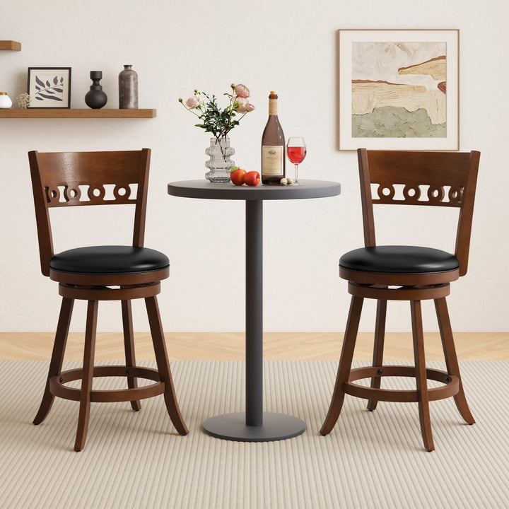 Giantex Swivel Bar Stools, Counter Height Bar Chairs with Back