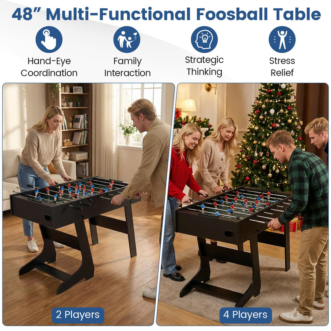 Giantex Foldable Foosball Table 48" Full Competition Sized Soccer Table Game w/22 Players