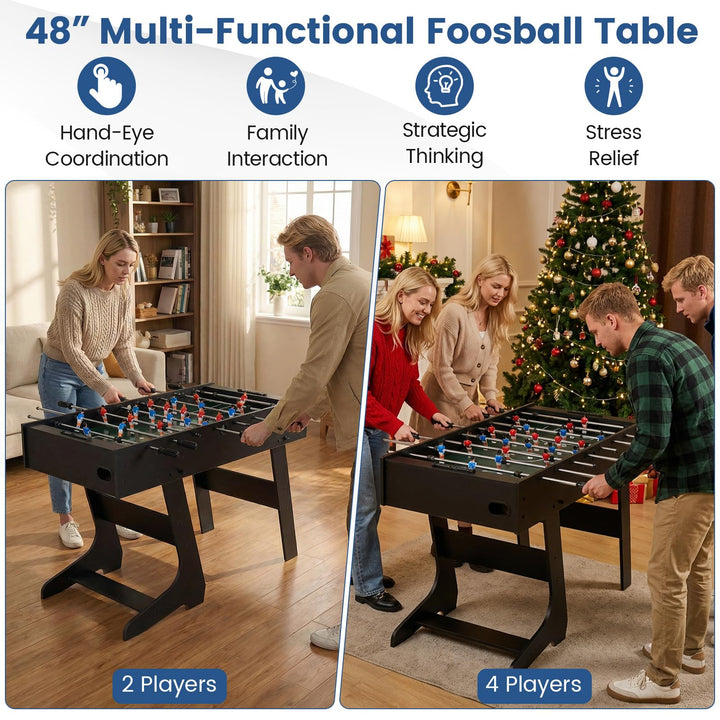 Giantex Foldable Foosball Table 48" Full Competition Sized Soccer Table Game w/22 Players