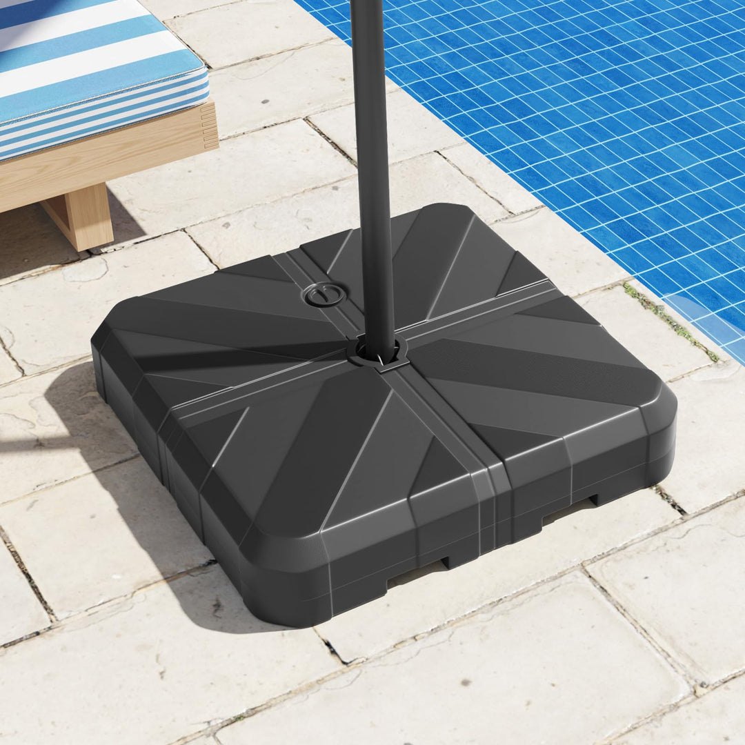 Giantex Fillbale Offset Patio Umbrella Base - Heavy Duty HDPE Cantilever Umbrella Stand