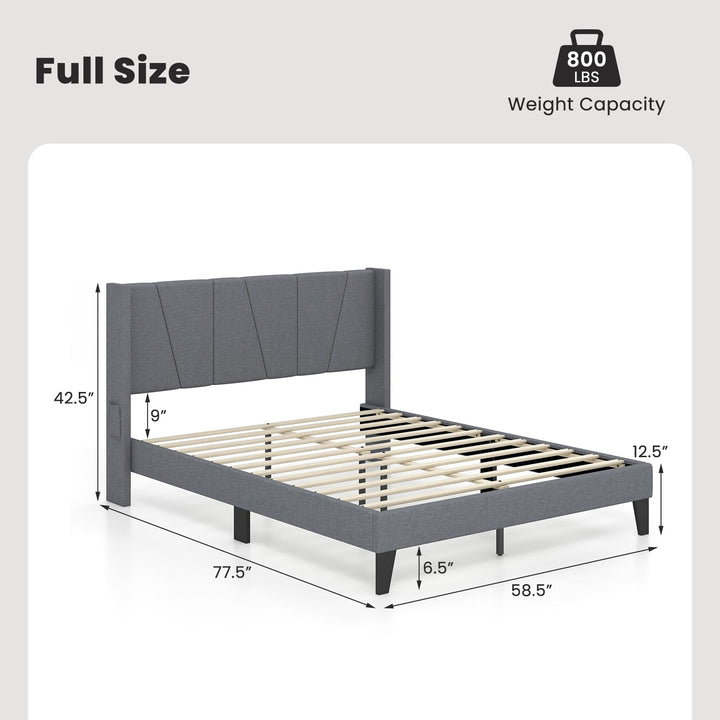 Giantex Bed Frame with Wingback Headboard