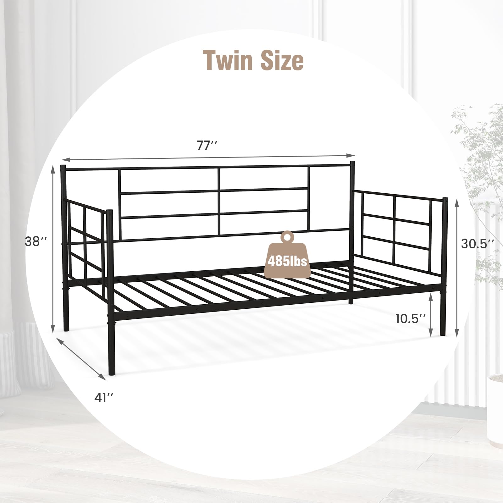 Multifunctional Platform Bed Mattress Foundation with Headboard for Living Room