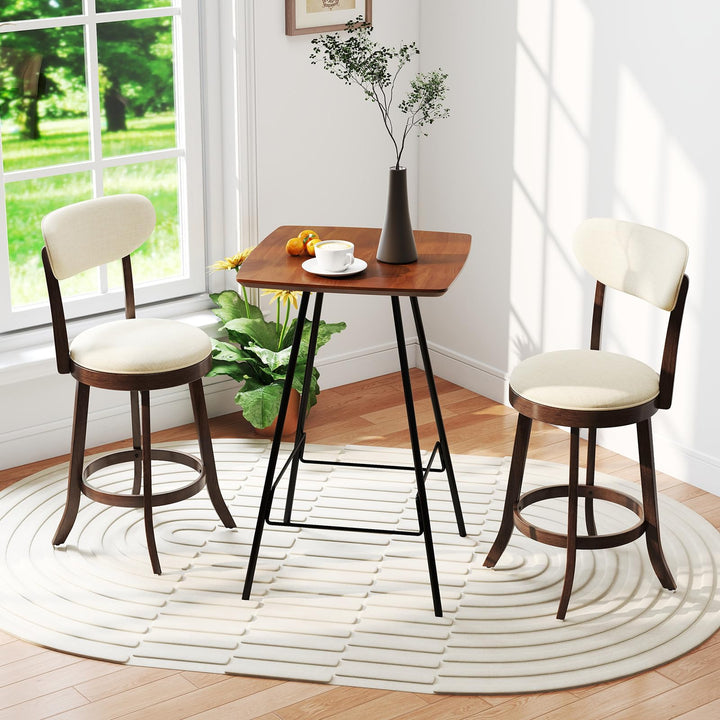 Giantex 25.5" Counter Height Upholstered Linen Barstools