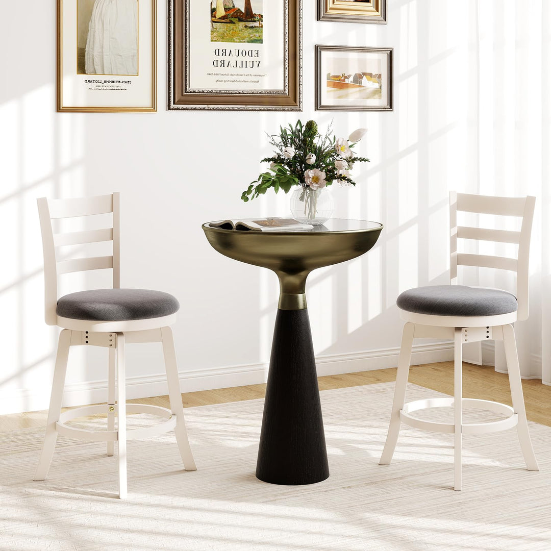 Giantex 25" Counter Height Stools Set of 2/4 with Fabric Upholstered Seat