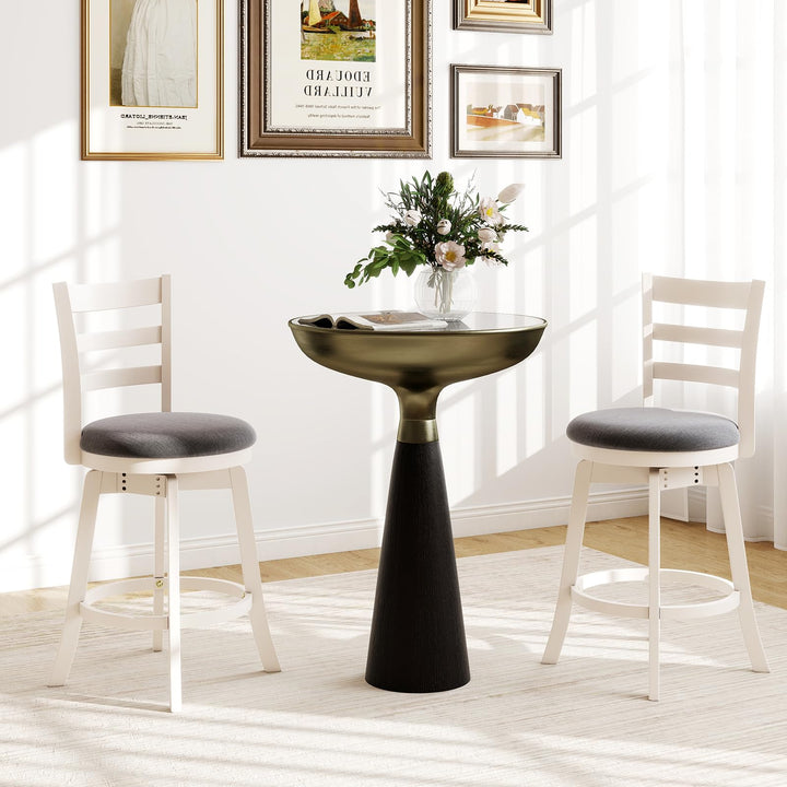 Giantex 25" Counter Height Stools Set of 2/4 with Fabric Upholstered Seat