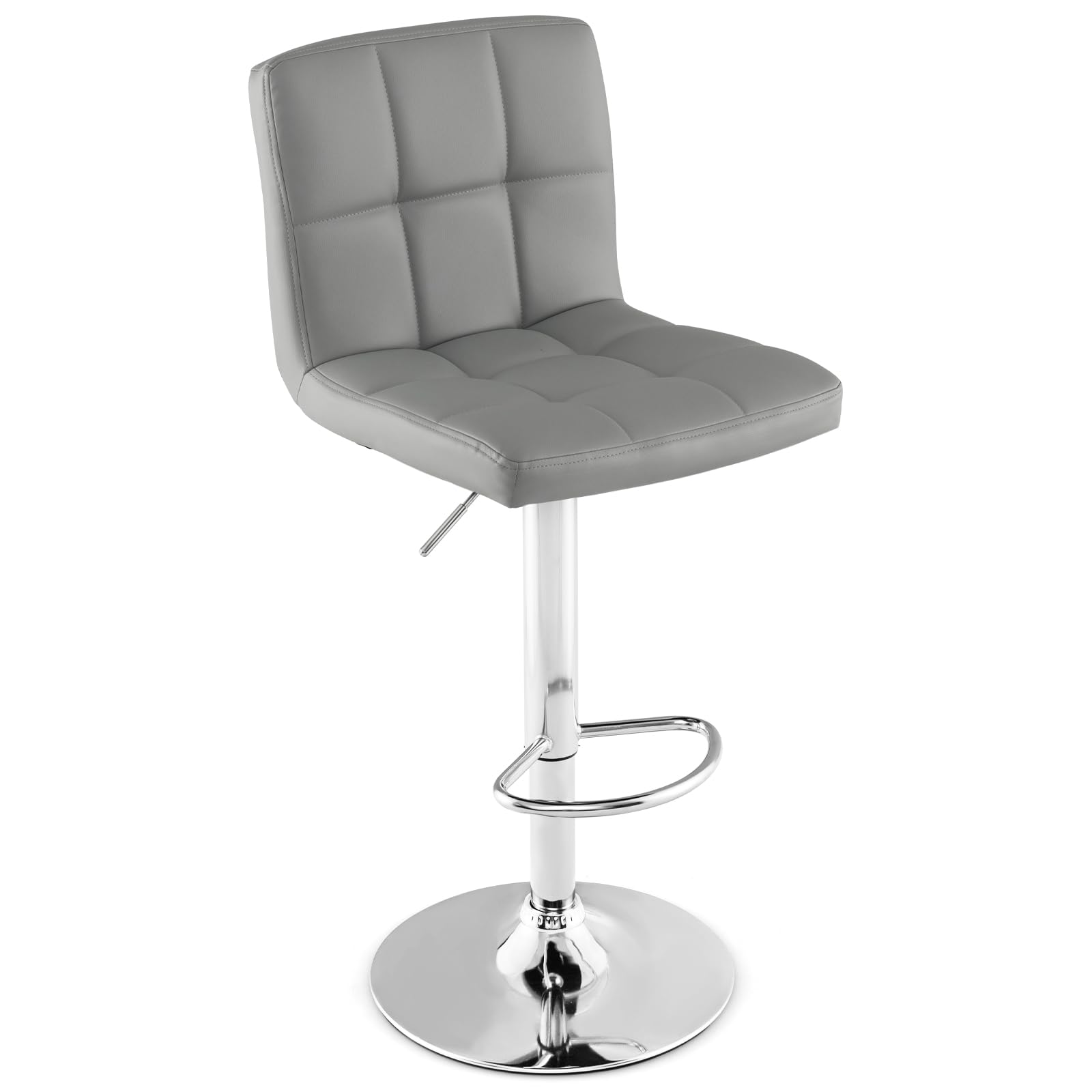 Giantex Bar Stool, Modern Swivel Adjustable Armless Barstools, Square Counter Height PU Leather Bar Stools