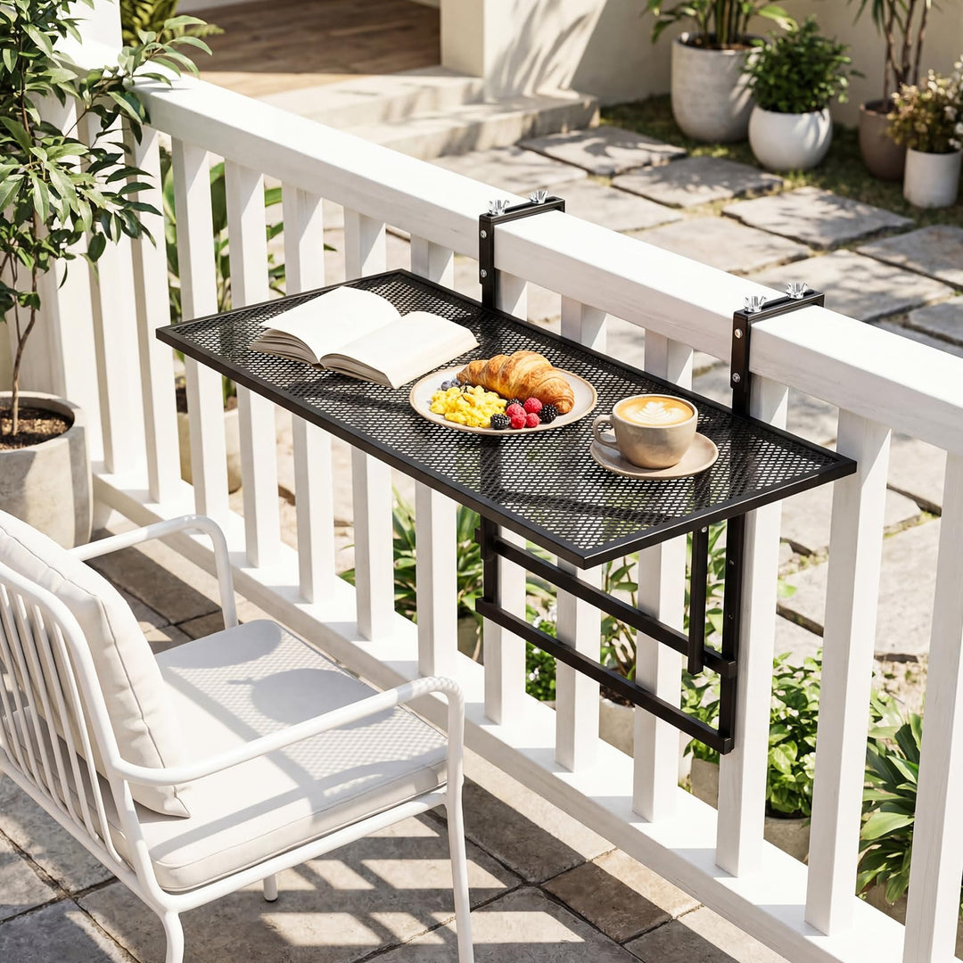 Giantex 31.5" Large Metal Folding Bar Table with 5-Position Adjustable Height