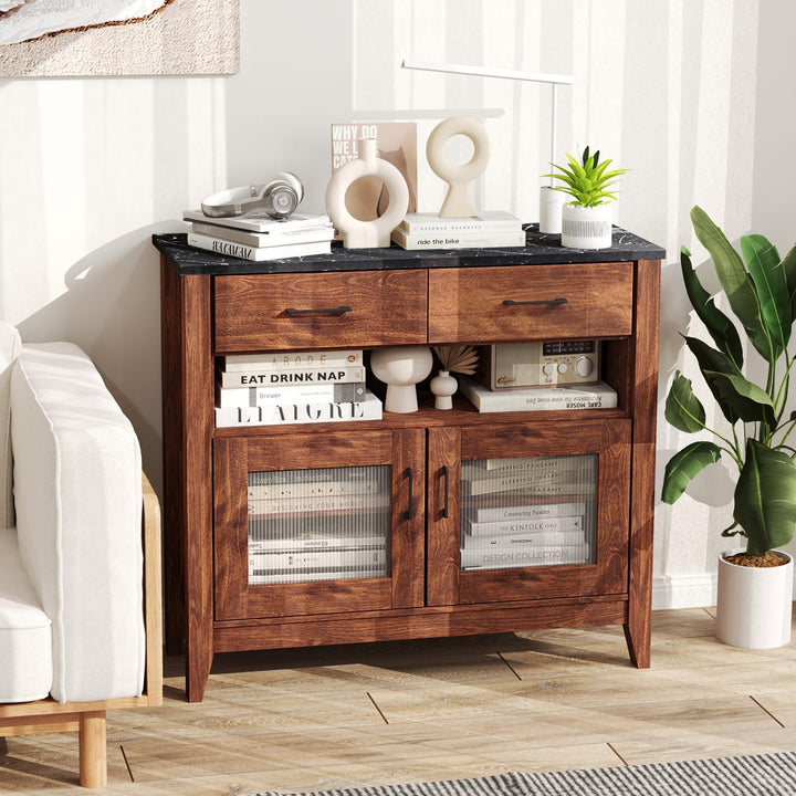 Giantex Sideboard Buffet Cabinet, Coffee Bar Cabinet with 2 Drawers