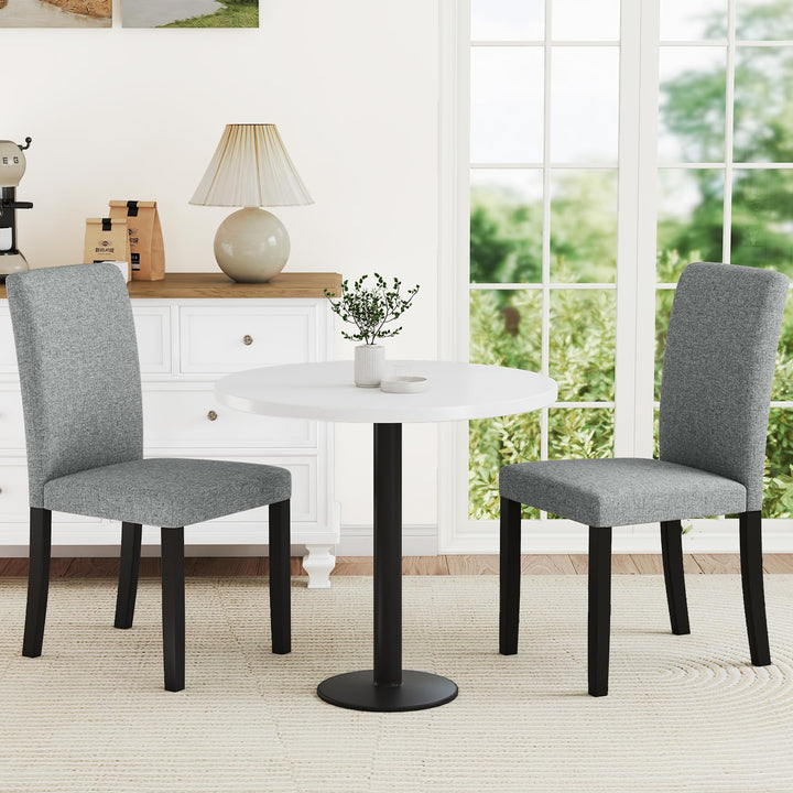 iantex Upholstered Dining Chairs Set of 2/4 Mid-Century Modern Fabric Parson Chair w/Rubber Wood Legs