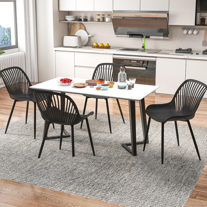 Giantex Black Dining Chairs Set of 4, Modern Kitchen Chairs w/Metal Legs