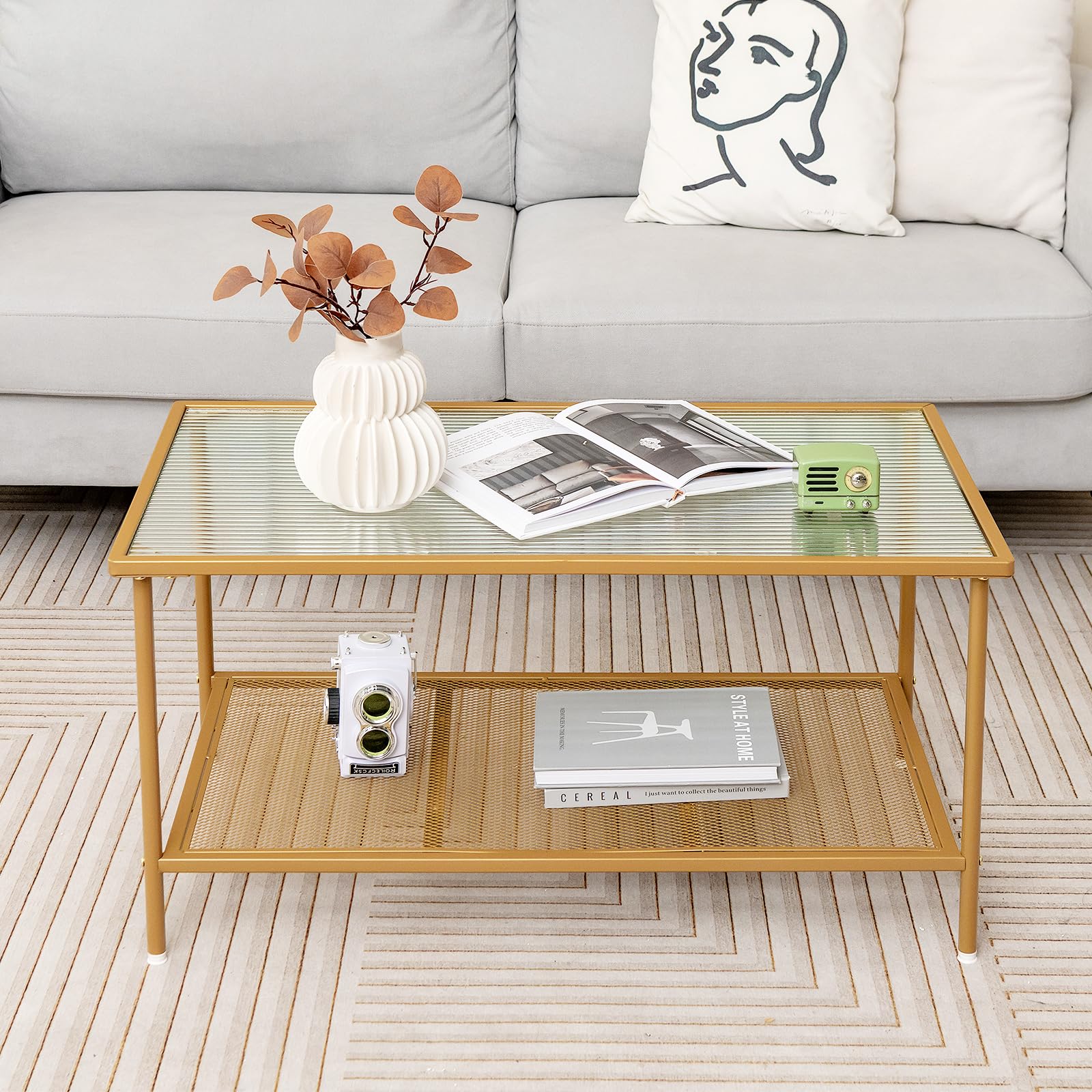 Giantex 2-Tier Modern Coffee Table