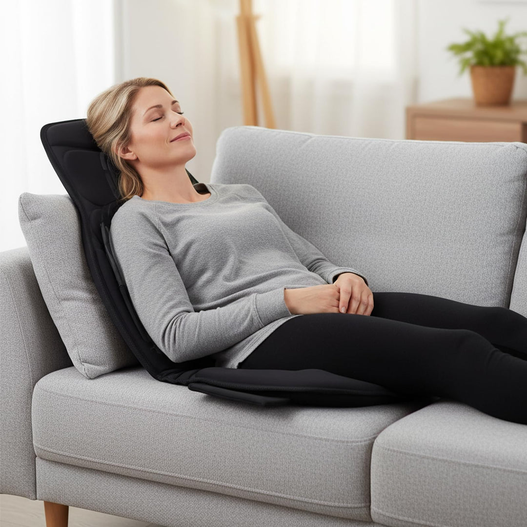 Giantex Back Massager for Chair Heated Massage Chair Pad w/ 10 Vibration Areas