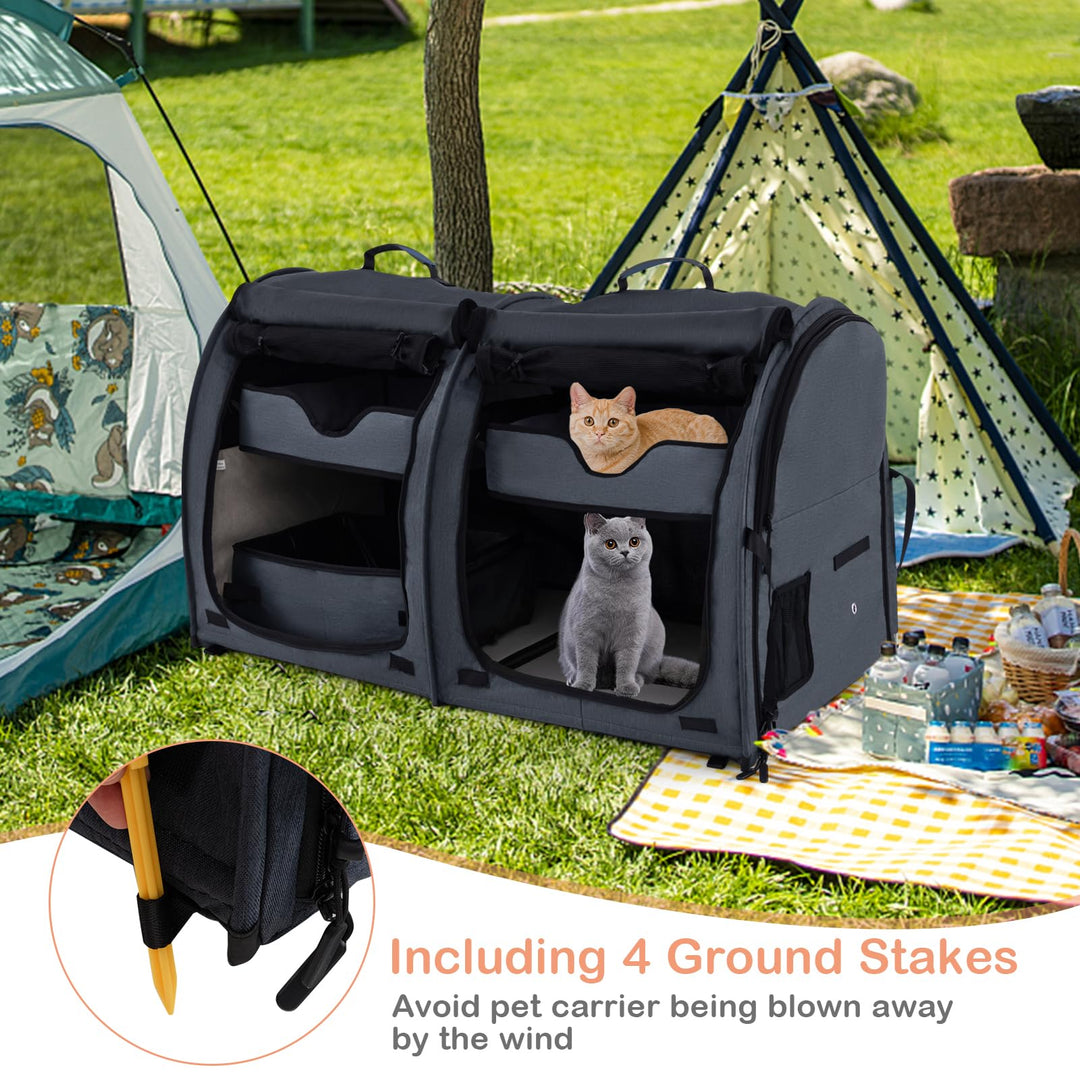Giantex 40 Inch Cat Carrier with Double Compartments