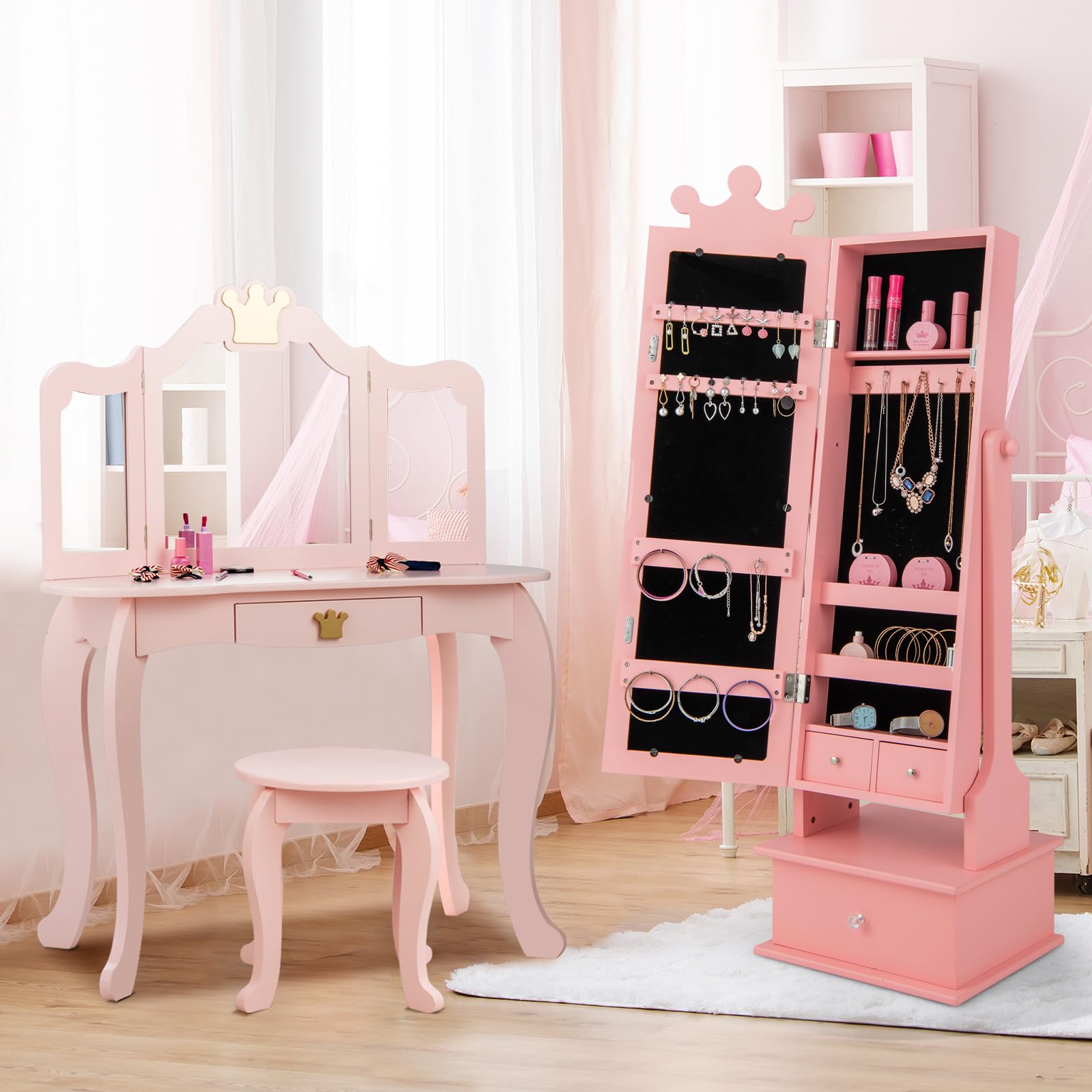 CHARMAID Jewelry Armoire Cabinet for Kids