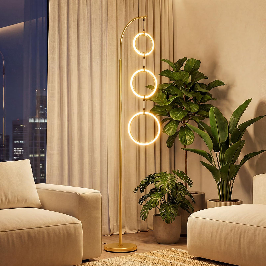 Giantex 71'' Modern 3-Ring LED Floor Lamp