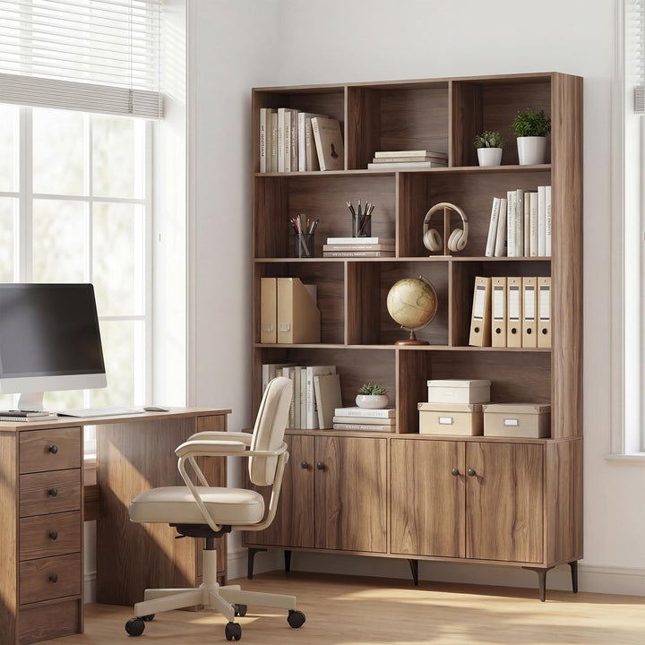 Giantex 68.5" Tall Bookcases with Storage Cabinet for Home Office