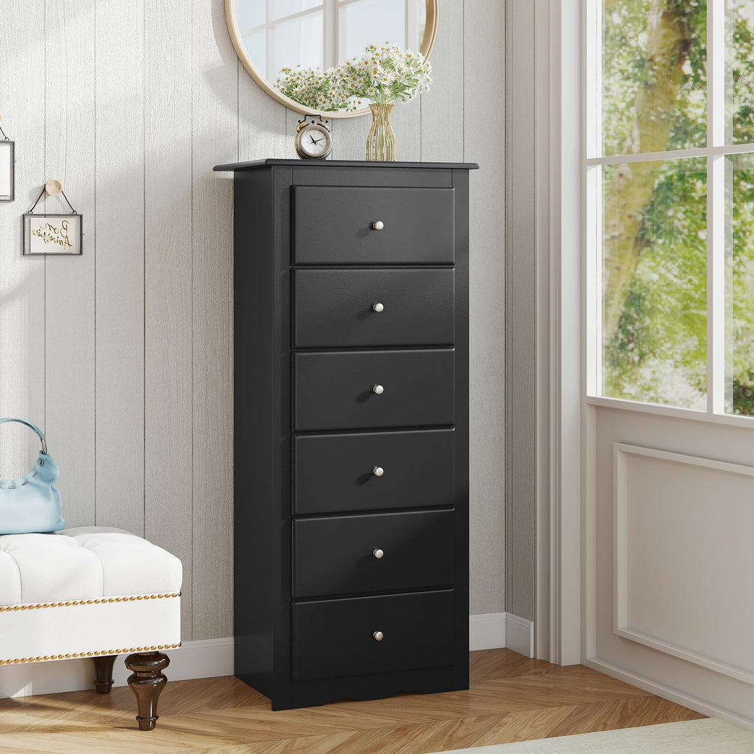 6 Drawer Chest Wooden Dresser Clothes Organizer Bedroom