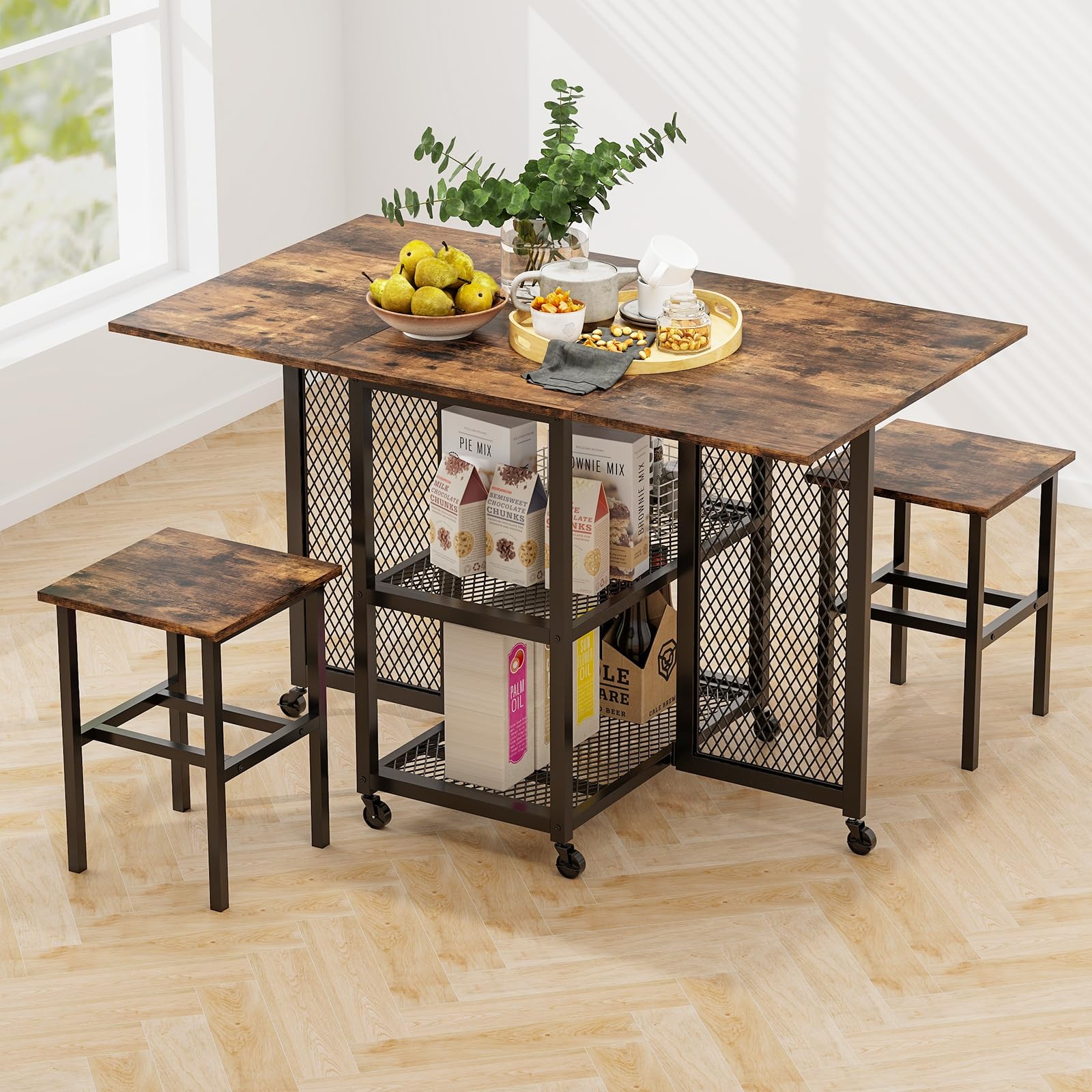 Giantex 3-Piece Foldable Dining Table Set