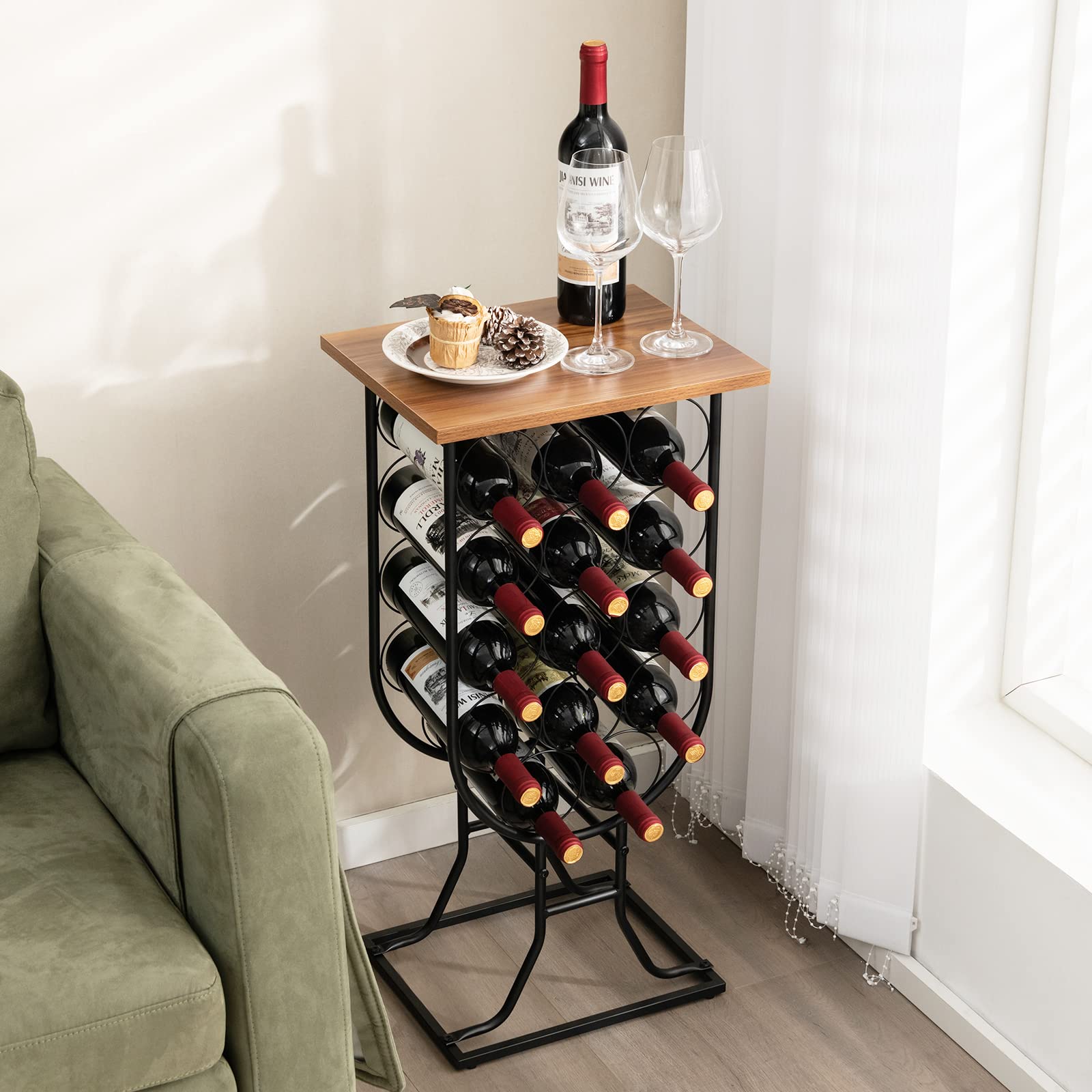 14-Bottle Wine Rack Freestanding Floor - Giantex