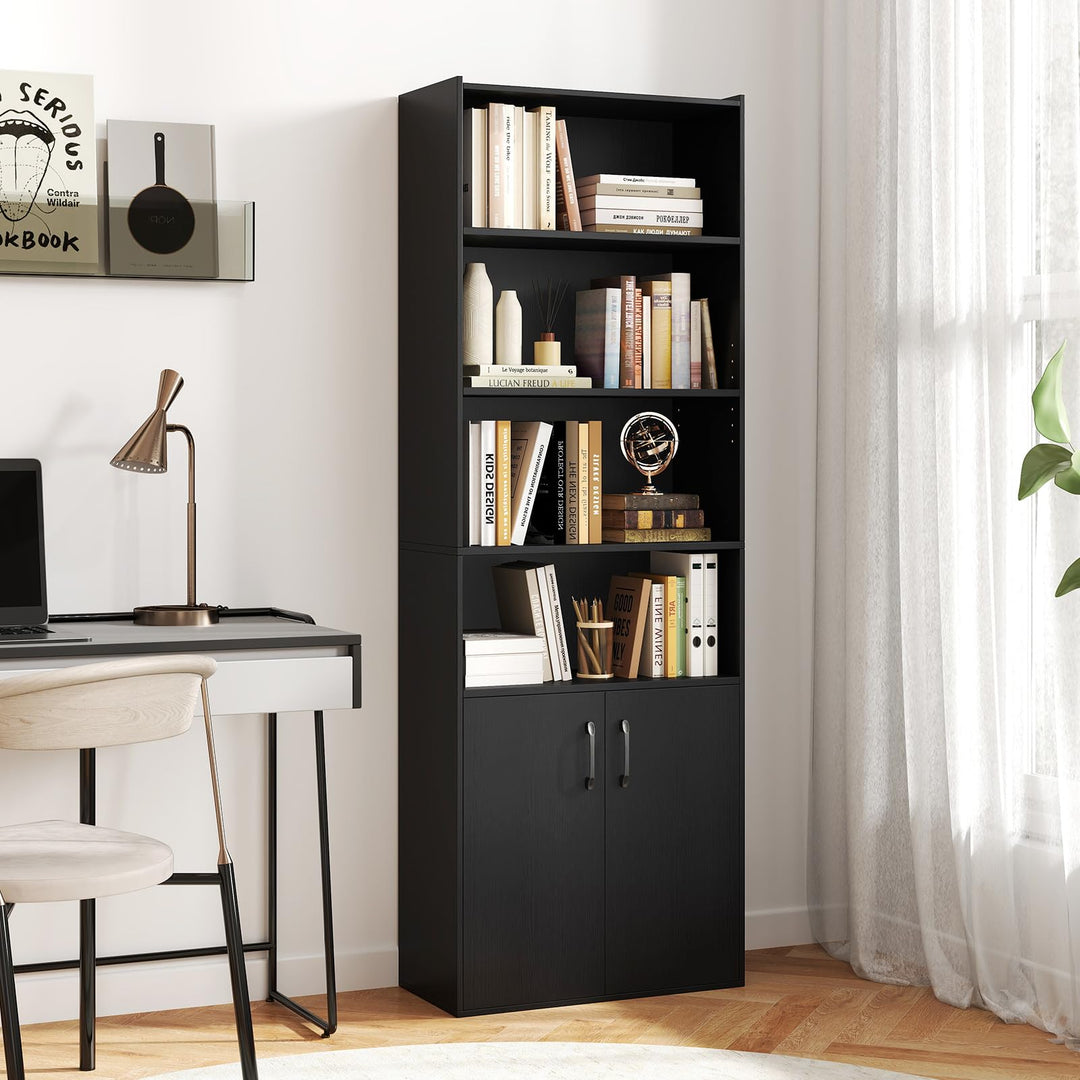 Giantex 70" Bookcase with 2 Doors