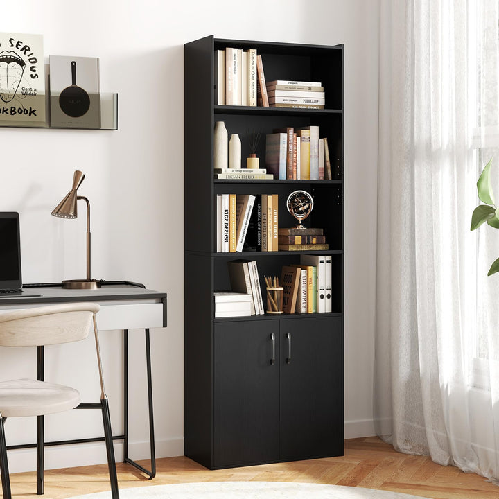 Giantex 70" Bookcase with 2 Doors