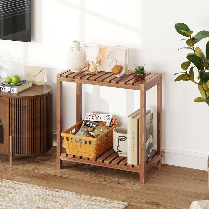 Giantex 2 Tier Wooden End Table for Living Room Bedroom