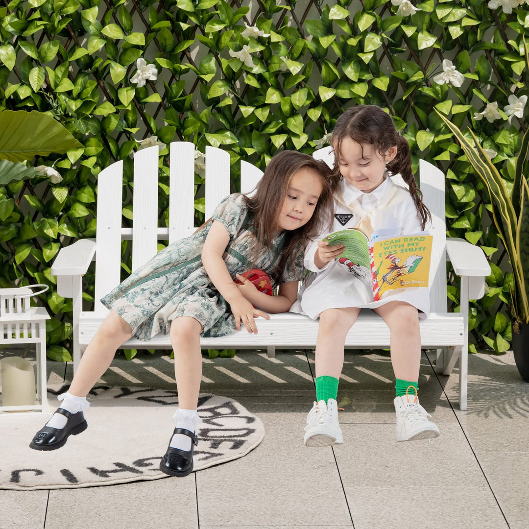 Giantex Kids 2-Seat Adirondack Chair - Fir Wood Double Loveseat with High Backrest, Arm Rest, 300 LBS Weight Capacity
