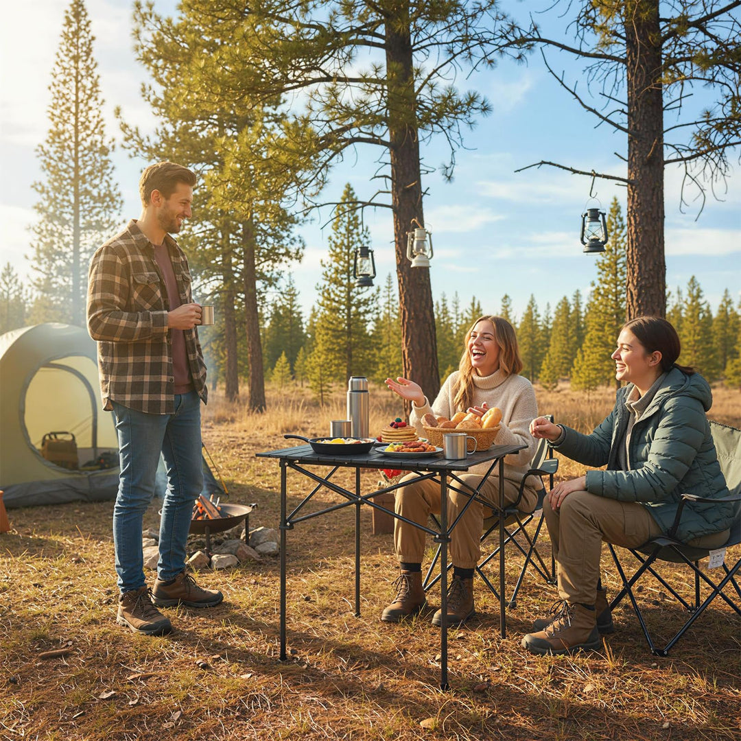 Giantex Folding Roll-up Camping Table Portable Square Table with Carry Bag for Picnic