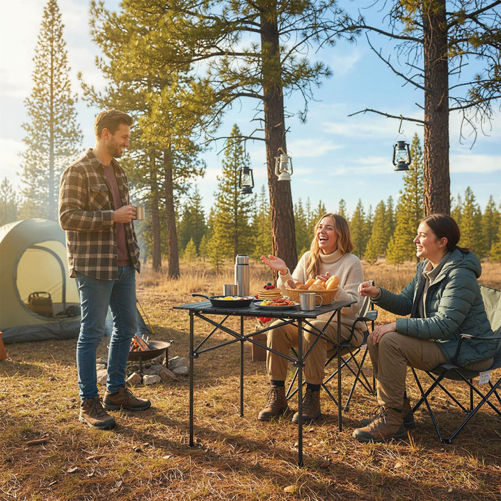 Giantex Folding Roll-up Camping Table Portable Square Table with Carry Bag for Picnic