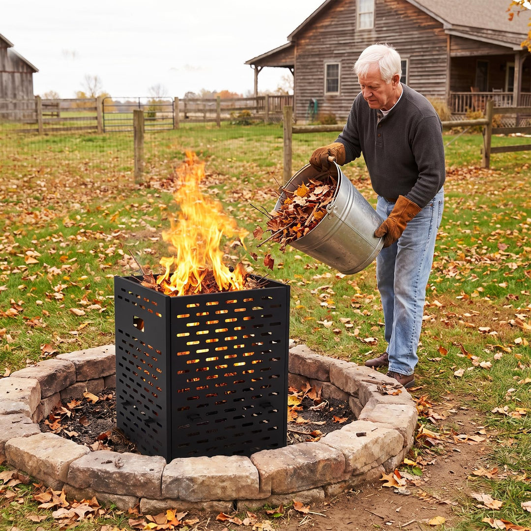 30 Inch 64 Gallon Burn Barrel with Vent Holes for Burning Trash