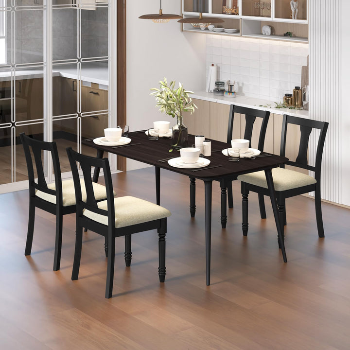 Giantex Wood Dining Chairs Set Farmhouse Dining Room Chair with Cushion Seat, Armless Wooden Dining Side Chairs