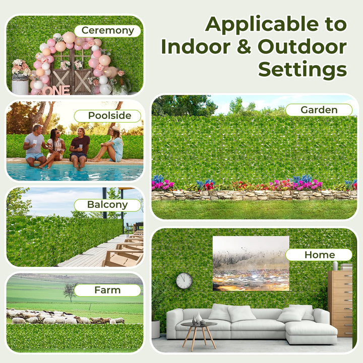 Giantex Artificial Ivy Privacy Fence 2 Pack - 120" x 40" Artificial Hedges Fence