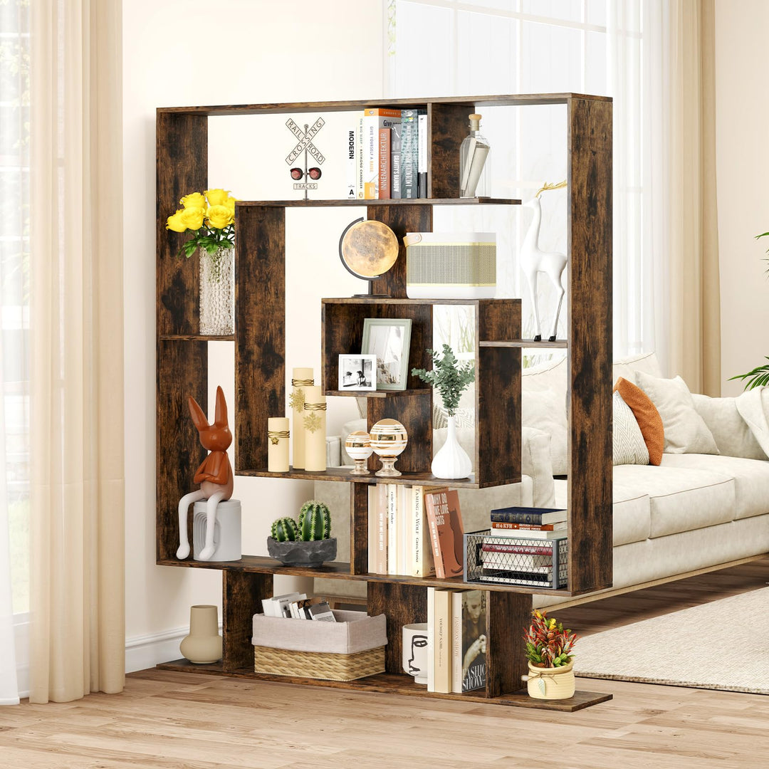 Giantex 7-Tier Geometric Bookshelf