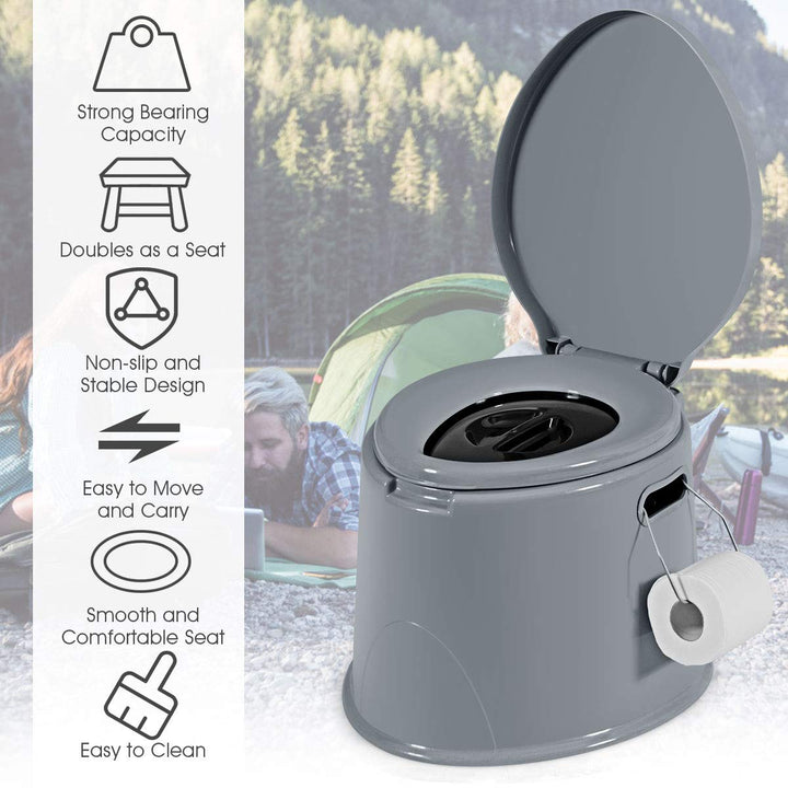 Portable Travel Toilet with Detachable Inner Bucket and Removable Toilet