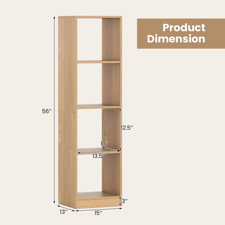 Giantex 56" Tall 4 Cube Bookcase for Small Place