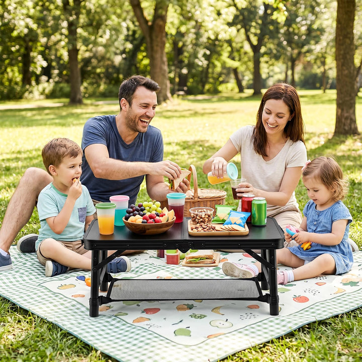 Giantex 2 FT Folding Camping Table Max 28" with 3 Adjustable Heights