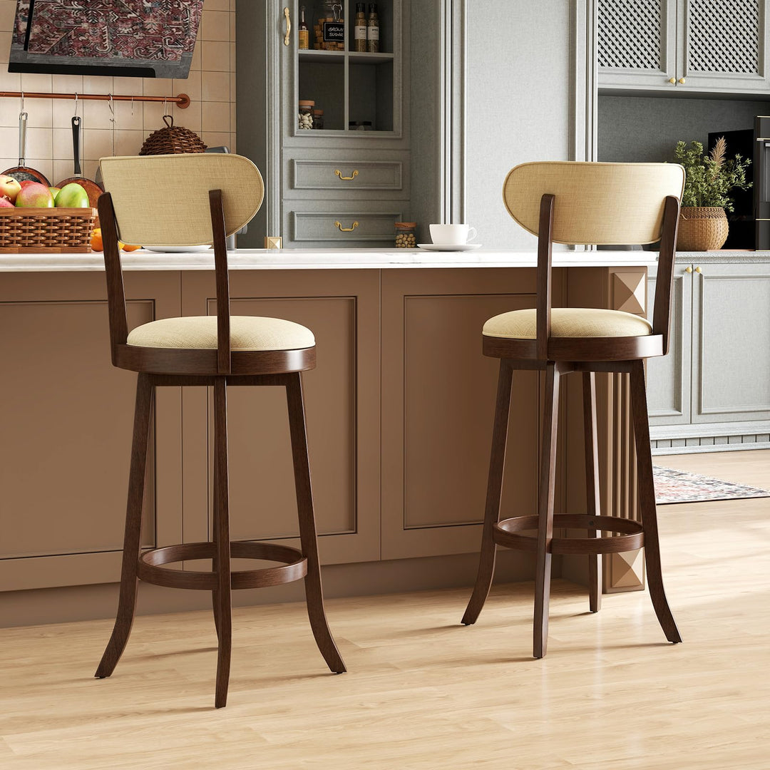 Giantex 30.5" Swivel Bar Stools Set for Kitchen Island Dining Room Pub