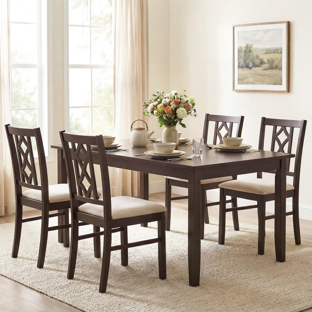 Giantex Dining Chairs Set of 2/4 Rubber Wood Dining Room Chairs