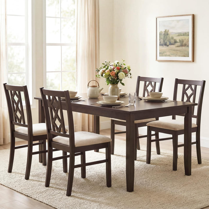 Giantex Dining Chairs Set of 2/4 Rubber Wood Dining Room Chairs